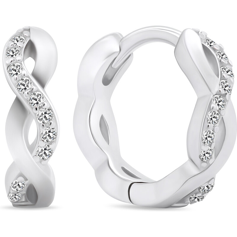 Brilio Silver Očarujúce strieborné náušnice so zirkónmi EA540W 66597108