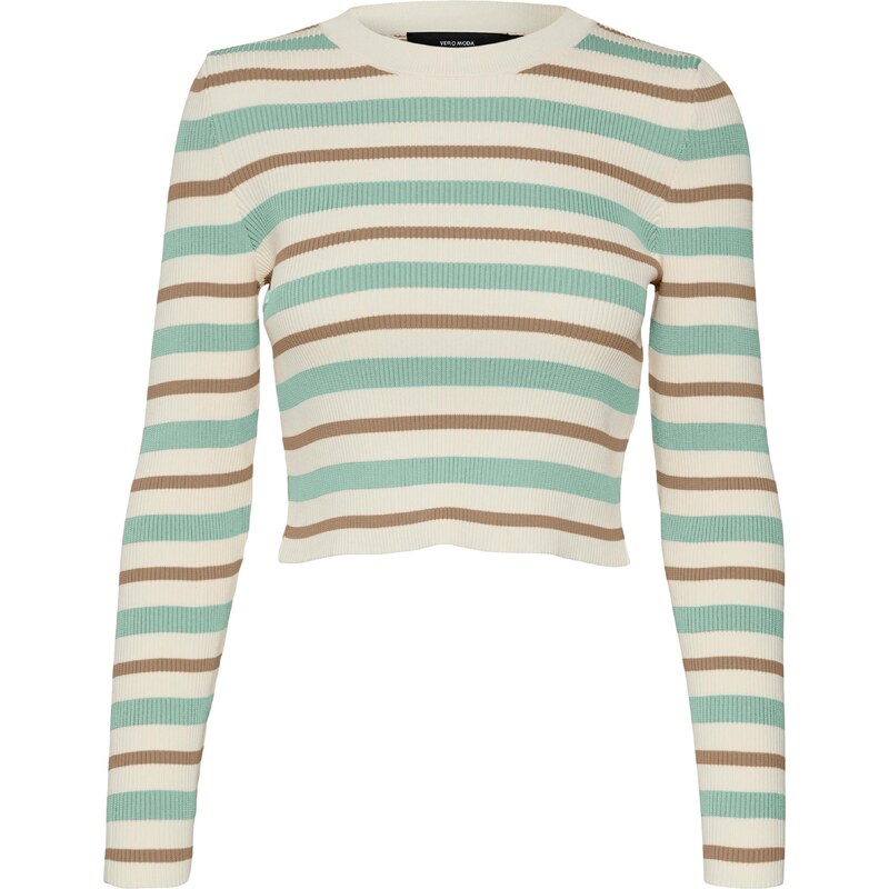 VERO MODA Sveter ANITA krémová / pastelovo modrá / brokátová 34885635