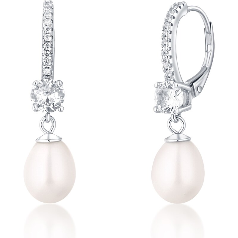JwL Luxury Pearls Pôvabné strieborné náušnice s pravými perlami a 66589641