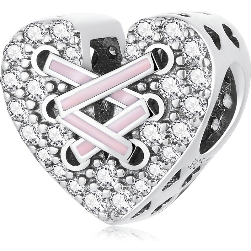 Royal Fashion strieborný prívesok Stuhové srdce 54625479