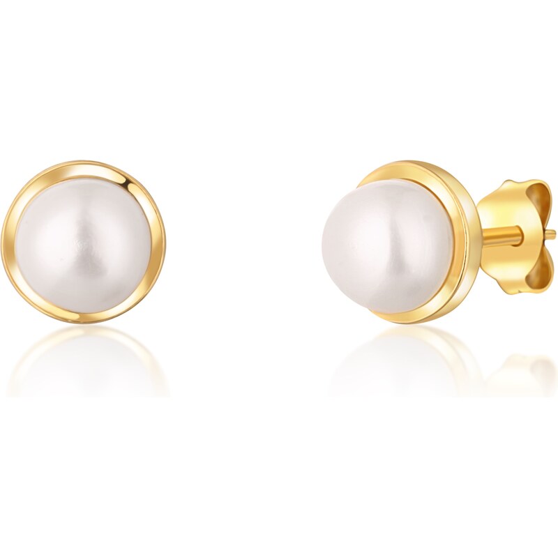 JwL Luxury Pearls Pozlátené náušnice s riečnou perlou JL0735 66595365