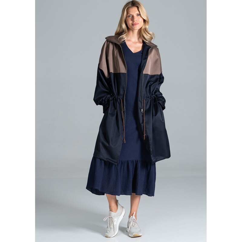 FIGL Hnedo-modrá retro parka M817 Navy-Brown 26841475