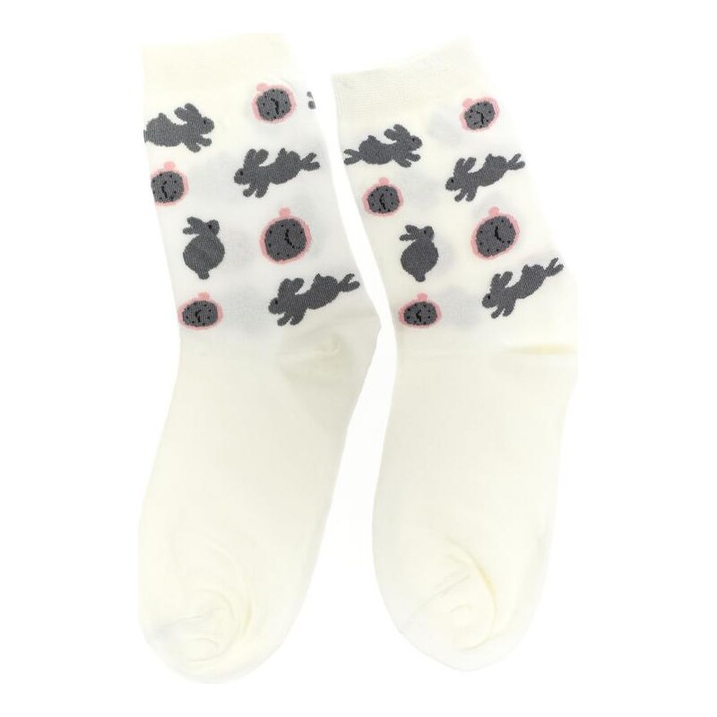 AURA.VIA Dámske biele ponožky CUTE 34567483