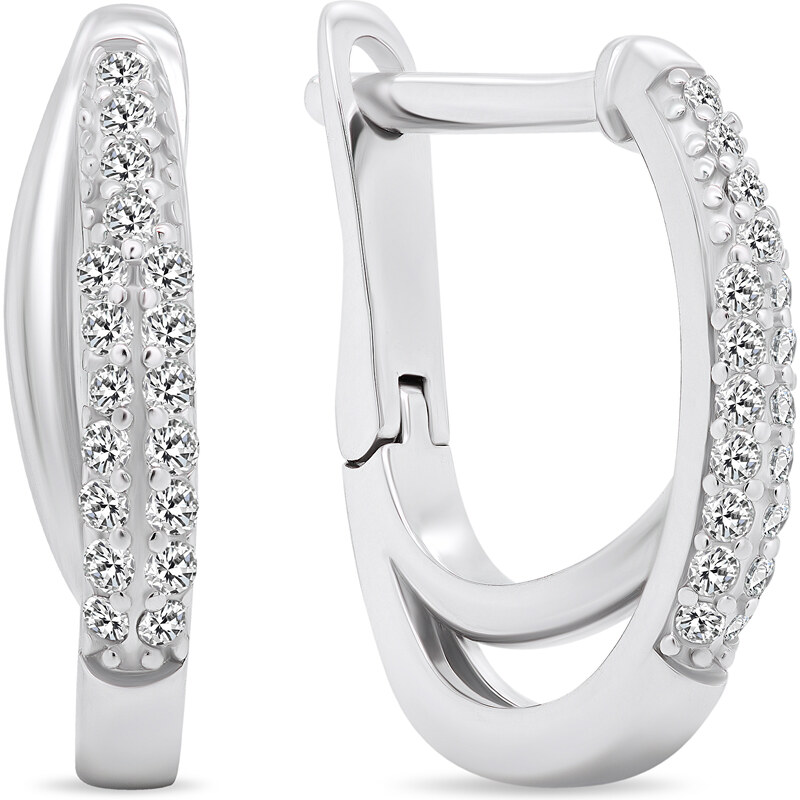 Brilio Silver Nádherné strieborné náušnice so zirkónmi EA539W 66591297