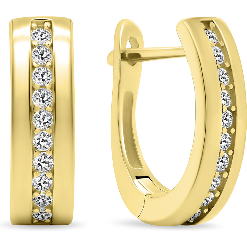 Brilio Silver Nežné pozlátené kruhy so zirkónmi EA557Y 66587196