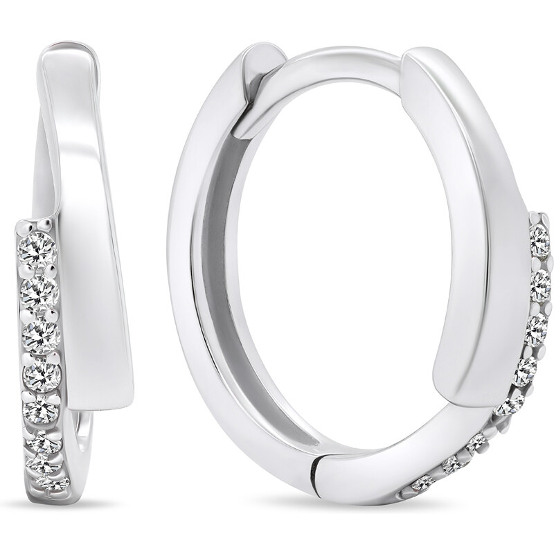 Brilio Silver Módne strieborné náušnice so zirkónmi EA558W 66581162
