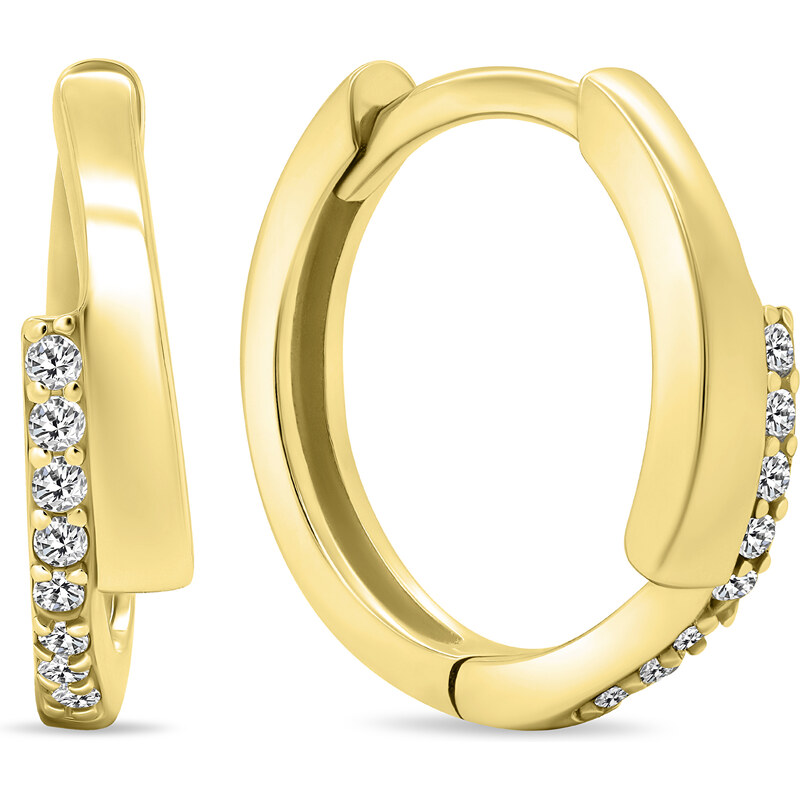 Brilio Silver Módne pozlátené náušnice so zirkónmi EA558Y 66589570