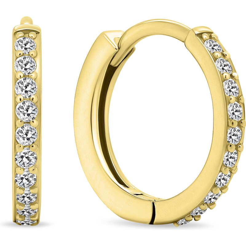 Brilio Silver Nadčasové kruhové náušnice so zirkónmi EA560Y 66581018