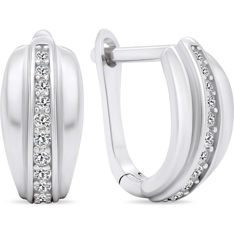 Brilio Silver Elegantné strieborné náušnice so zirkónmi EA546W 66579772
