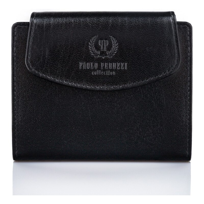 PAOLO PERUZZI Dámska kožená peňaženka s RFID | čierna T-12-BL 58446460