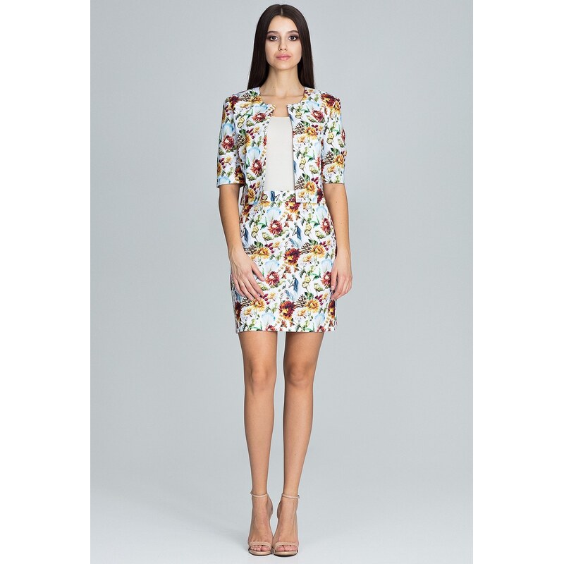 FIGL Dámsky kvetinový set saka a sukne M591 Pattern 81 5685341