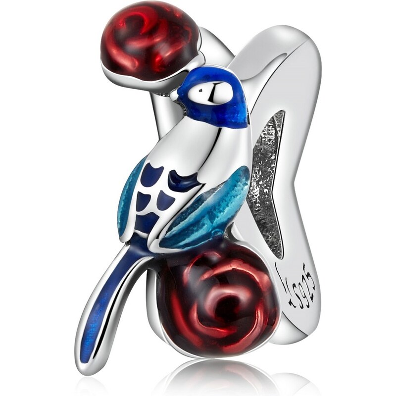 Royal Fashion strieborný prívesok Vtáčik s kvetmi 54902878