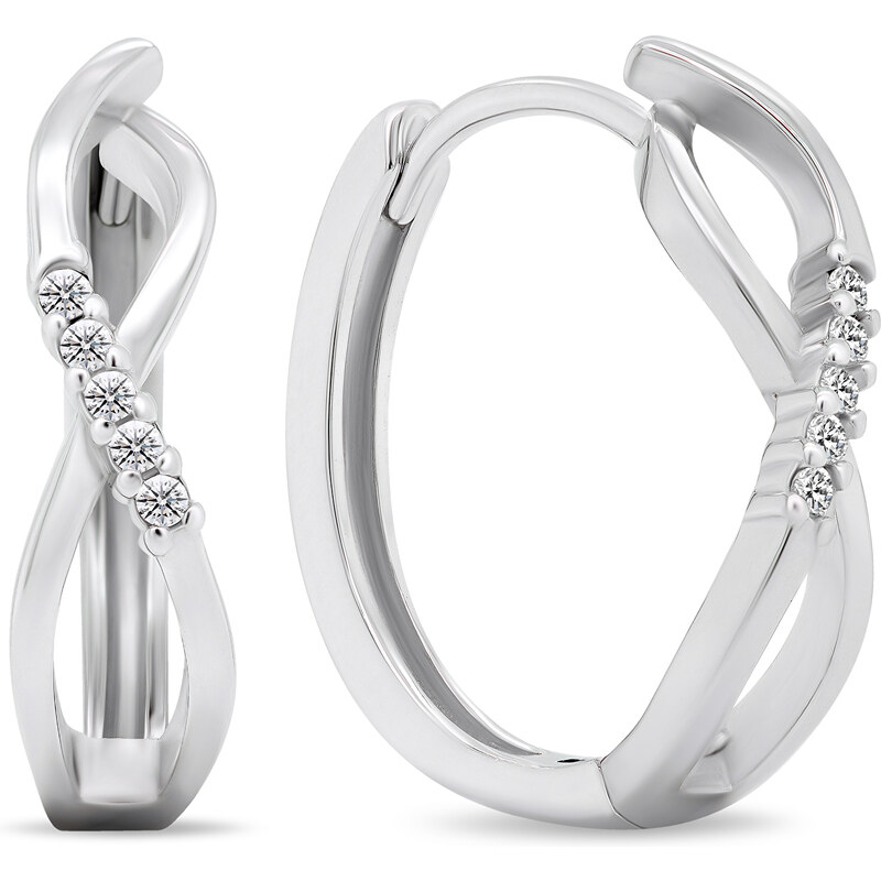 Brilio Silver Štýlové strieborné kruhy so zirkónmi EA454W 66600277