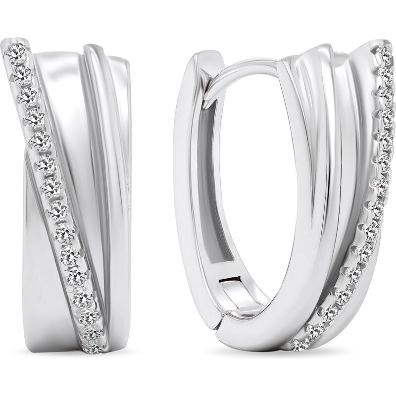 Brilio Silver Originálne strieborné kruhy so zirkónmi EA455W 66580108