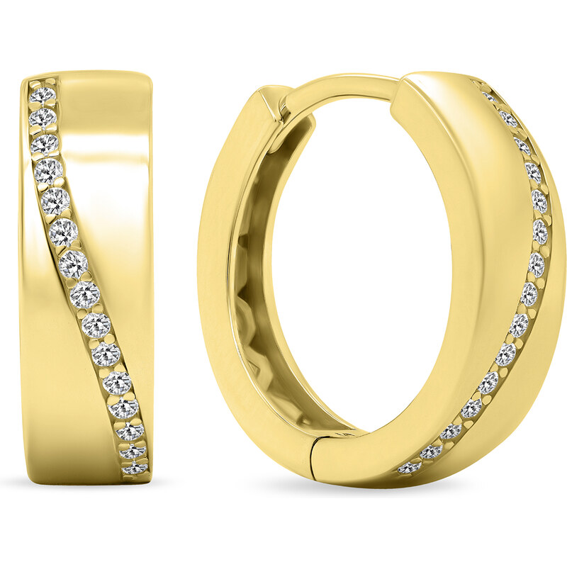 Brilio Silver Nadčasové pozlátené kruhy so zirkónmi EA456Y 66592595