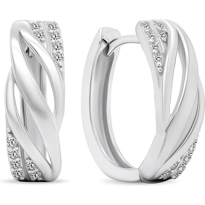 Brilio Silver Nadčasové strieborné kruhy so zirkónmi EA452W 66600300