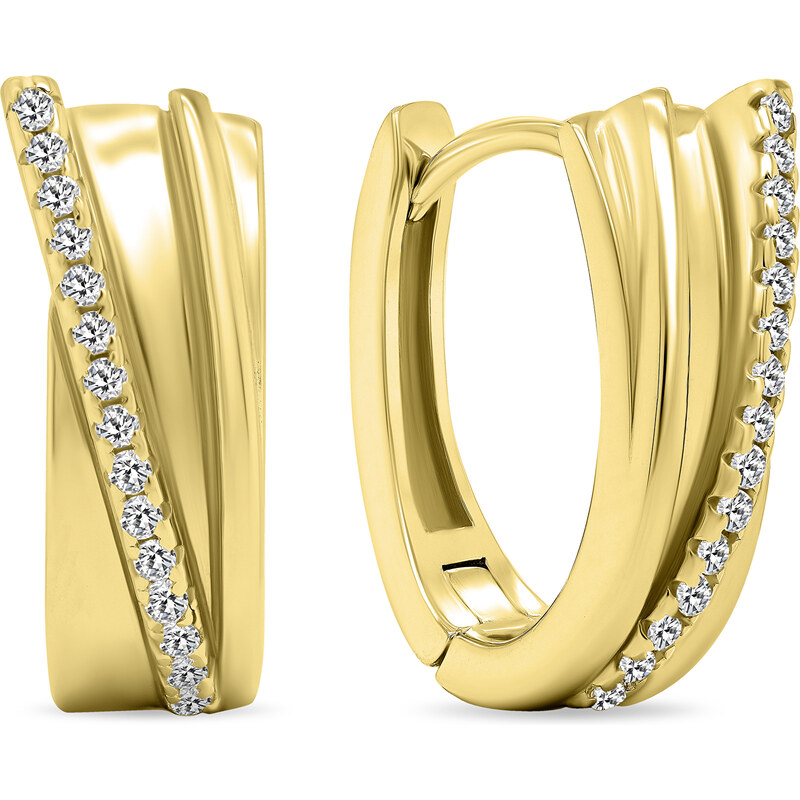 Brilio Silver Originálne pozlátené kruhy so zirkónmi EA455Y 66587765