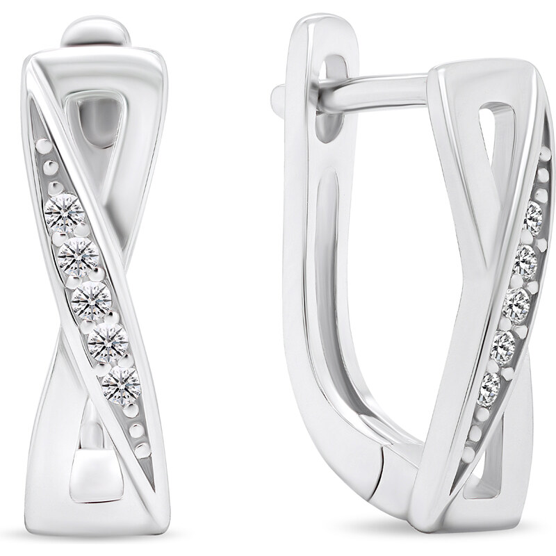 Brilio Silver Krásne strieborné náušnice so zirkónmi EA462W 66583838