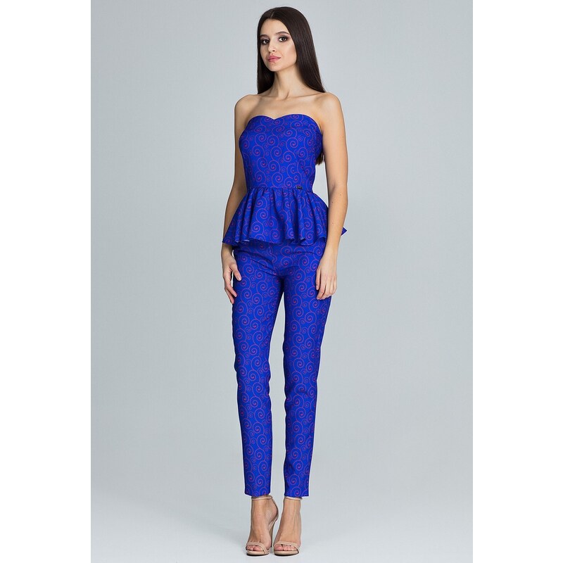 FIGL Dámsky set peplum top + nohavice M606 Pattern 85 5685350