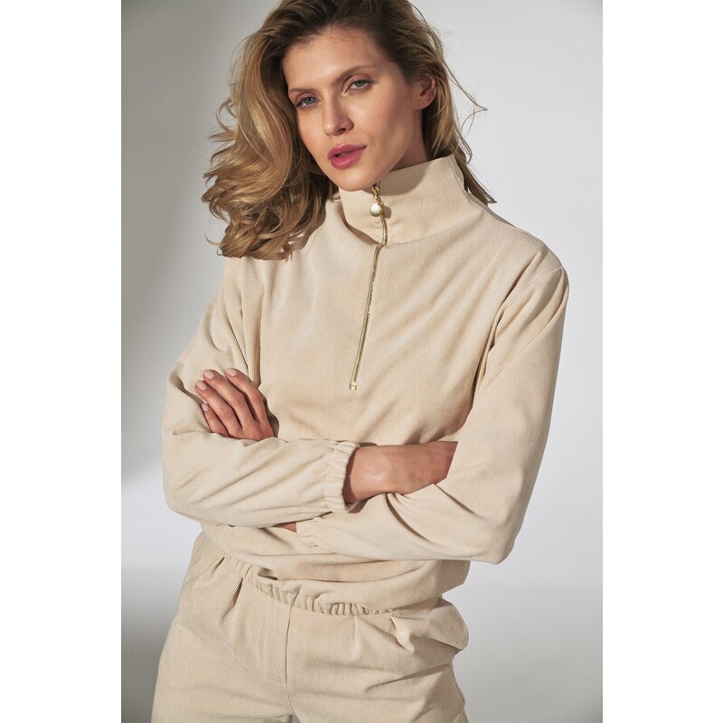 FIGL Béžová mikina so zipsom M741 Beige 22237513