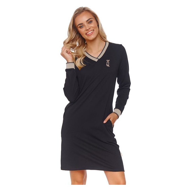 DN Nightwear Dámska nočná košeľa Queen Crown čierna 34727942