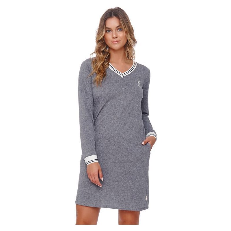 DN Nightwear Dámska nočná košeľa Queen Crown sivá 34712866