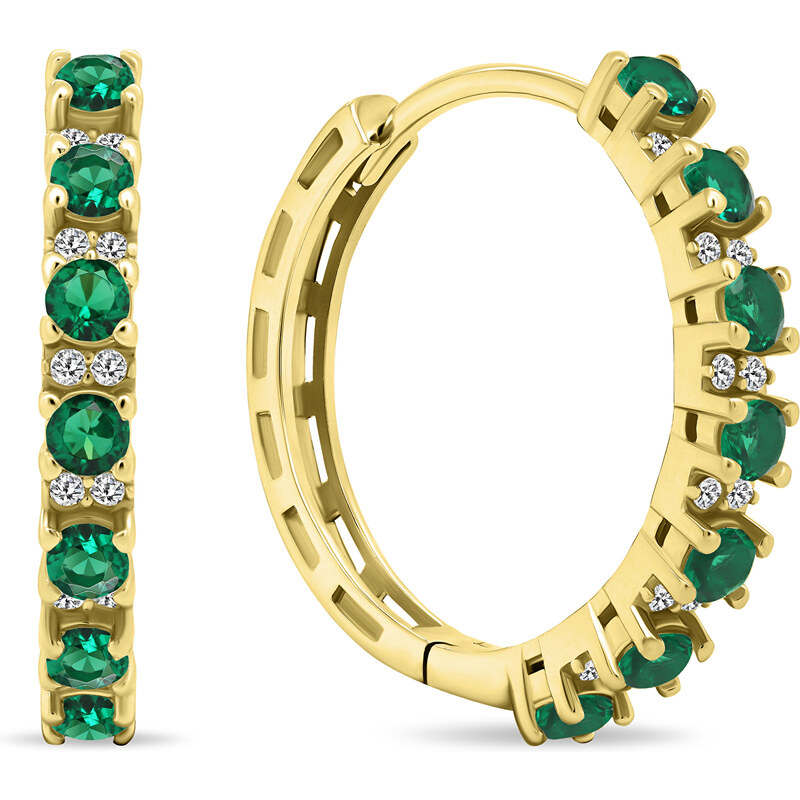 Brilio Silver Trblietavé pozlátené kruhové náušnice so zirkónmi 66591192