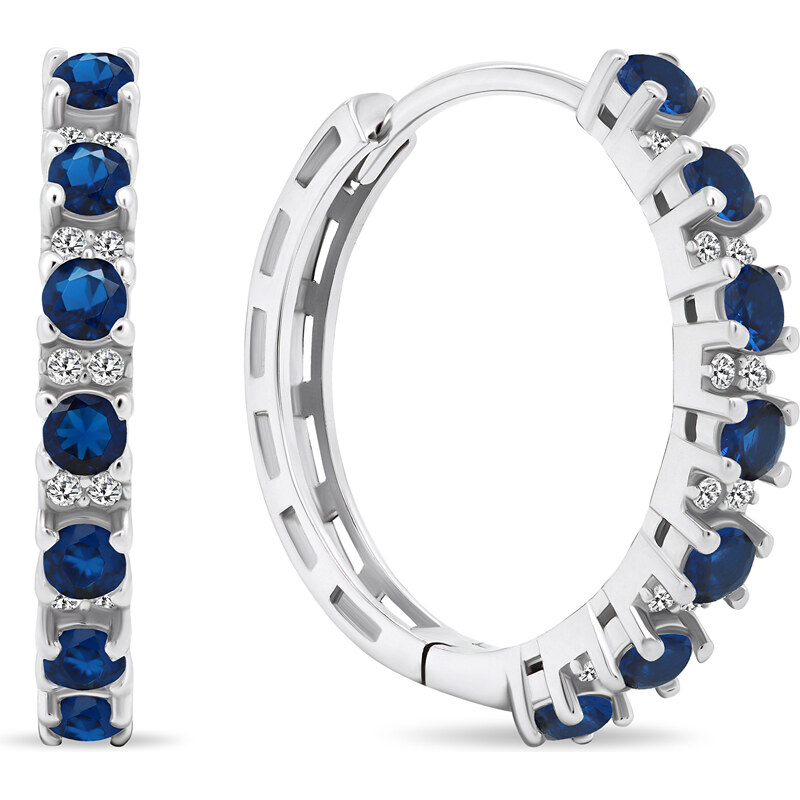 Brilio Silver Trblietavé kruhové náušnice so zirkónmi EA472WB 66597110