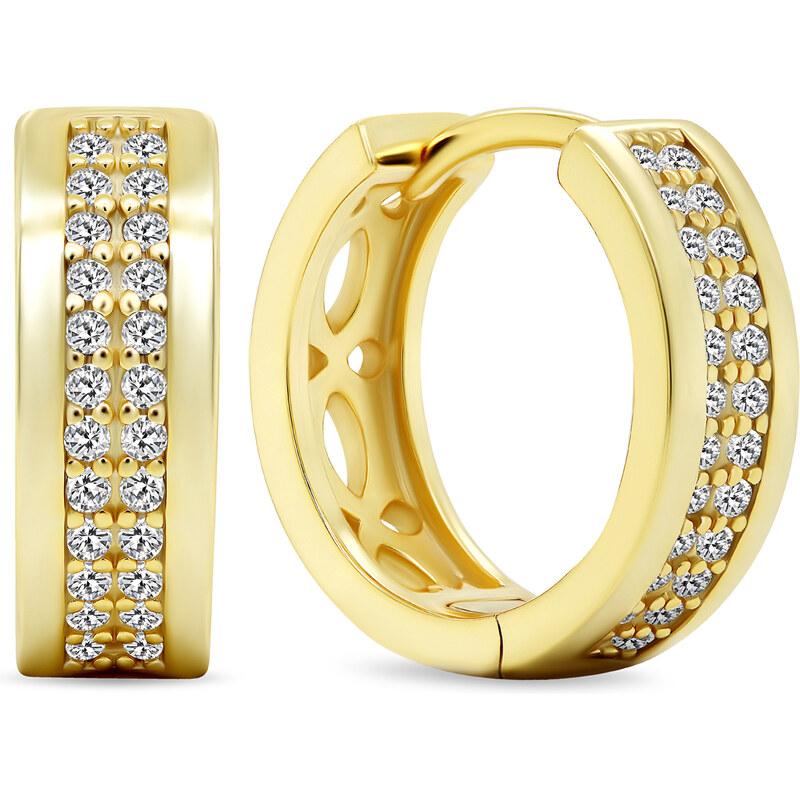 Brilio Silver Luxusné pozlátené kruhy so zirkónmi EA470Y 66593504