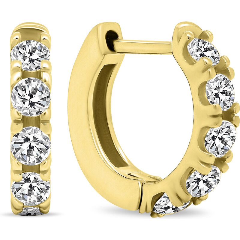 Brilio Silver Drobné pozlátené krúžky s čírymi zirkónmi EA481Y 66597090