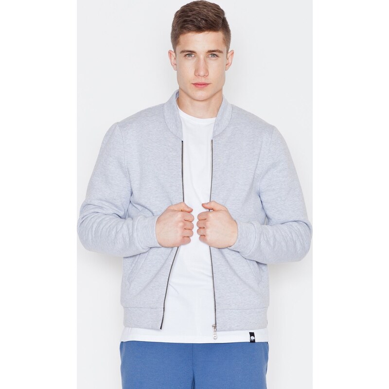 VISENT Sivá bavlnená mikina V004 Grey 5792878