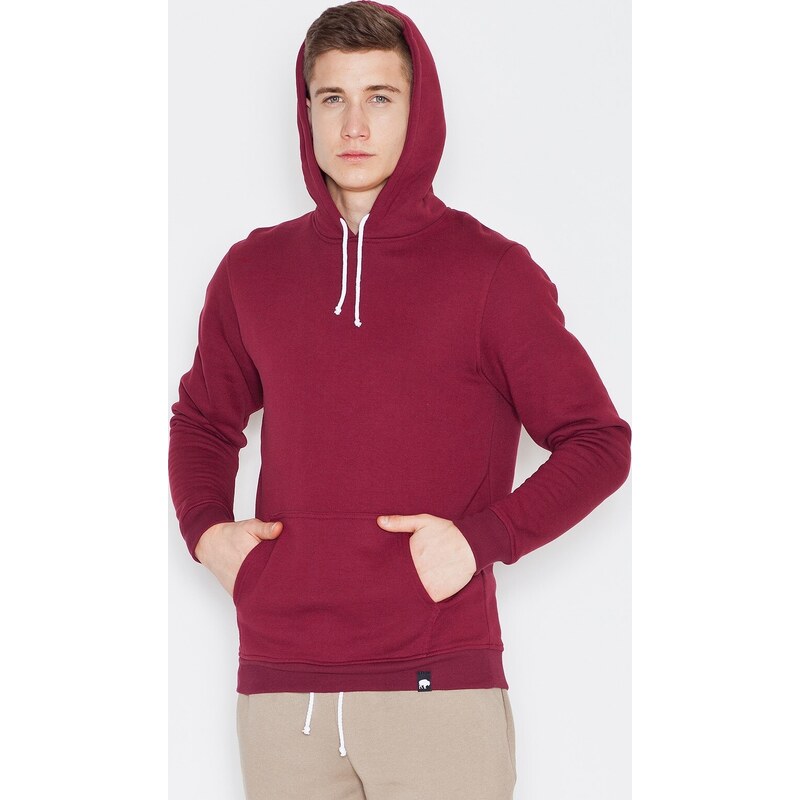 VISENT Vínová bavlnená mikina s kapucňou V006 Deep red 5802950
