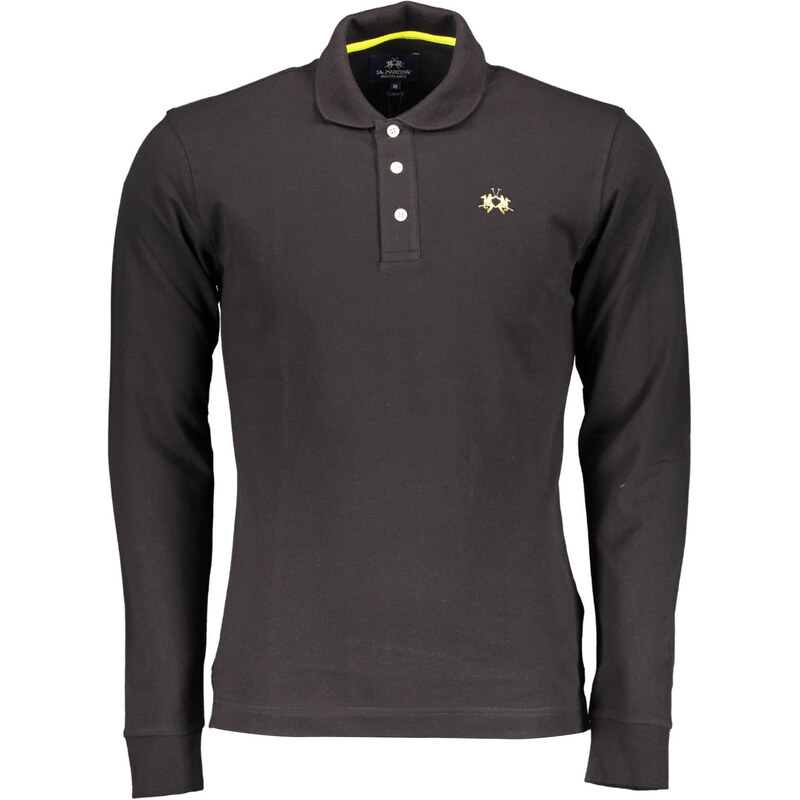 La Martina Pánske čierne polokošele s dlhým rukávom 64707042