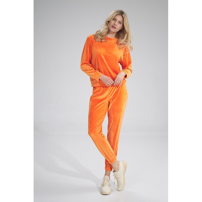 FIGL Oranžové velúrové tepláky M762 Orange 24122621