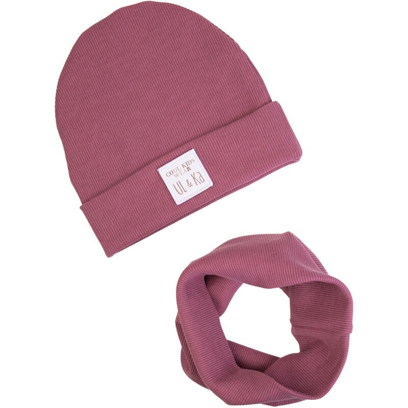 Čiapka a nákrčník UL&KA Tmavo ružová 46771531