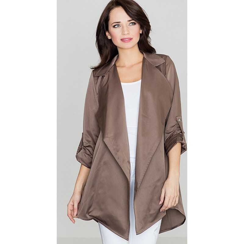 LENITIF Ľahký kabátik bez zapínania K331 Brown 57946990