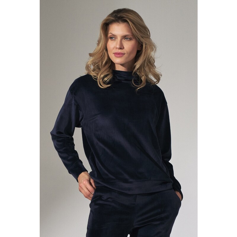 FIGL Námornícky modrá velúrová mikina M745 navy 22237388