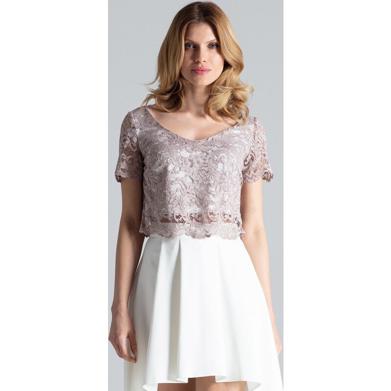 FIGL Béžovo-smotanová Súprava s čipkovým topom M641 Beige Ecru 8548132