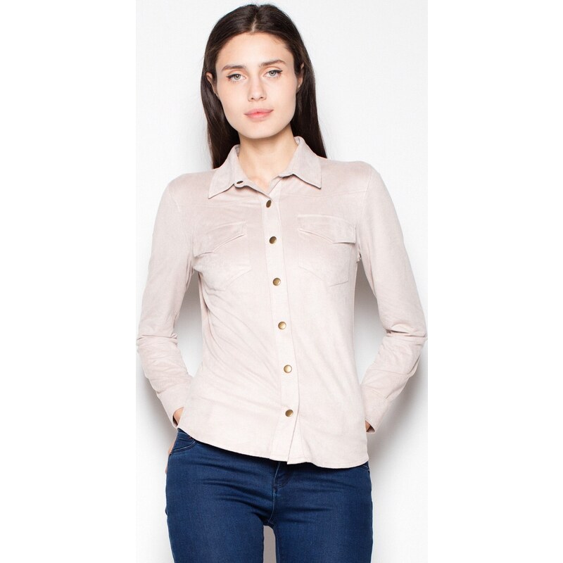 VENATON Dámska košeľa VT026 Beige 5733545