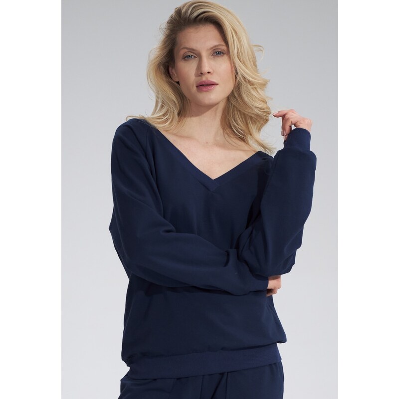 FIGL Námornícky modrá mikina na chrbte na sťahovanie M799 Navy 32887279