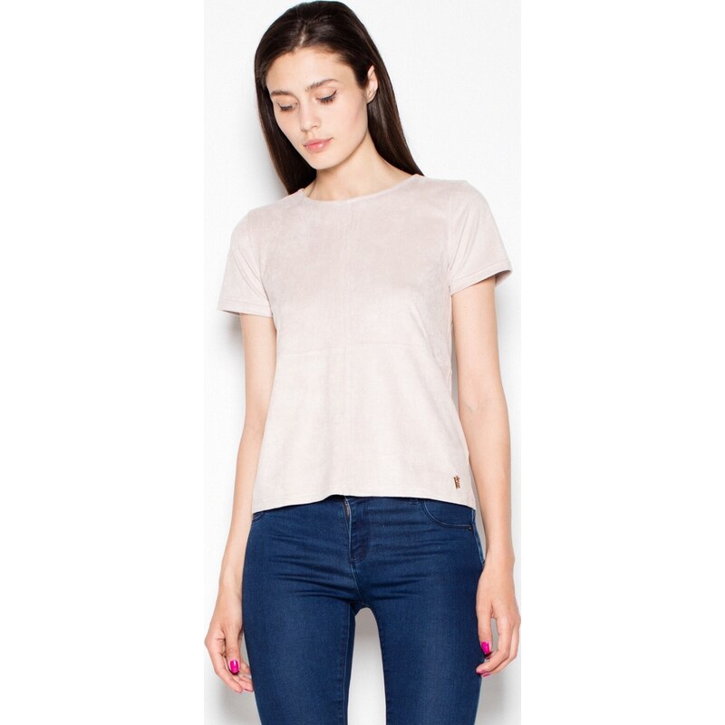 VENATON Tričko s krátkym rukávom a zapínaním VT003 Beige 5751731