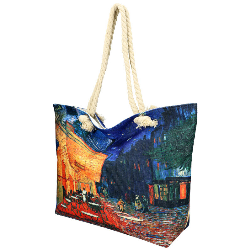 Linea Moda Veľká plážová taška v maľovanom dizajne modrá HB005 34711044