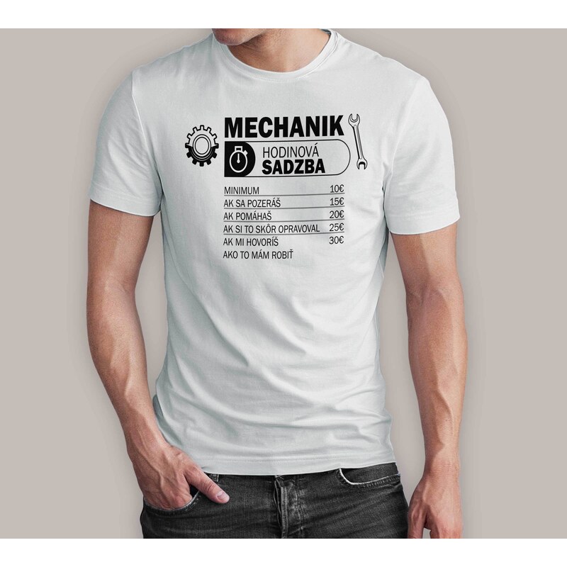 paradoo Pánske tričko "Hodinová sadzba mechanika"