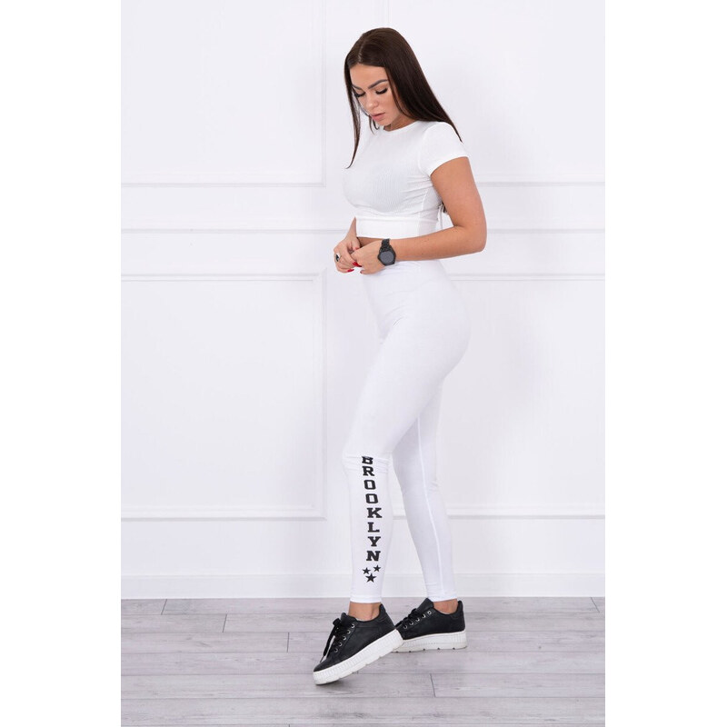 K-Fashion Nohavice legíny Brooklyn white 44558971