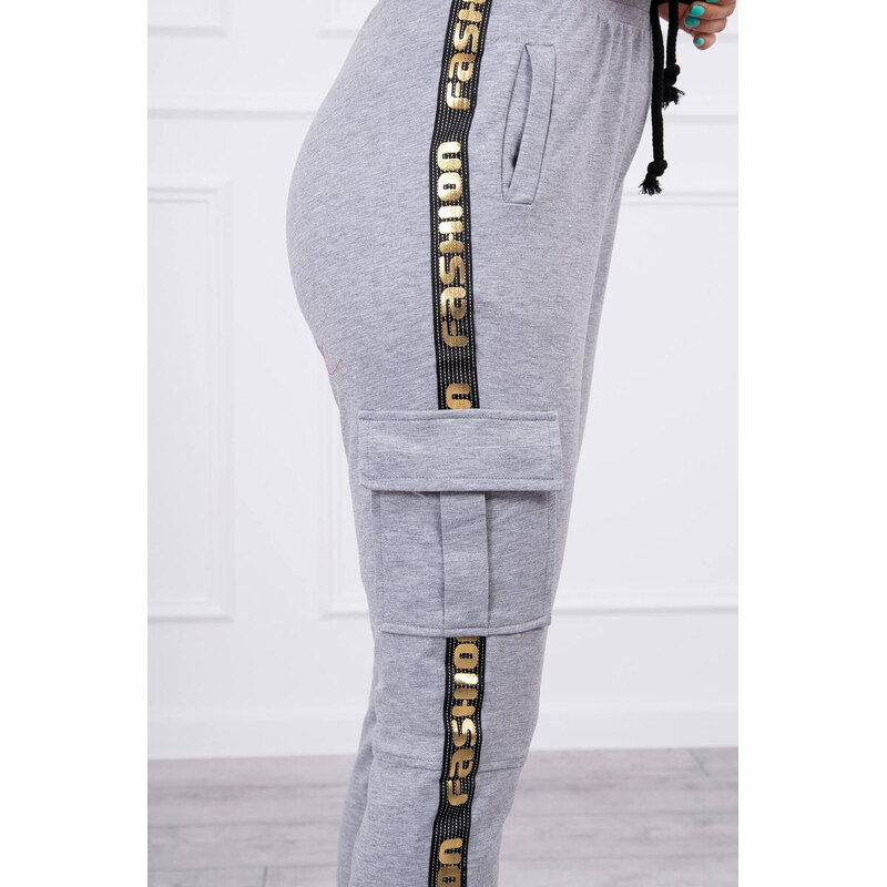K-Fashion Šedé nákladné nohavice 44559211
