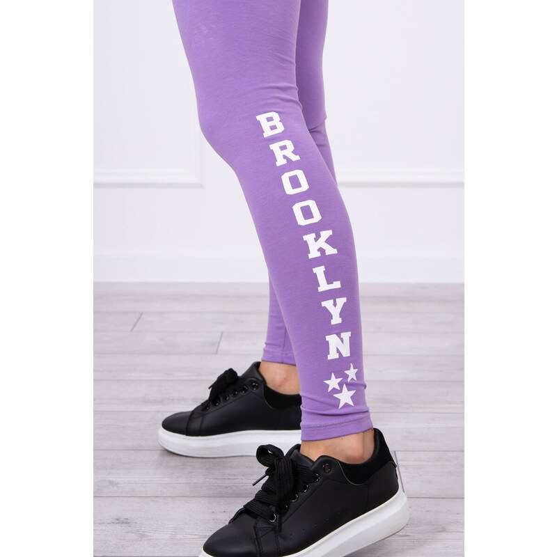 K-Fashion Nohavice legíny Brooklyn tmavo fialové 44559432