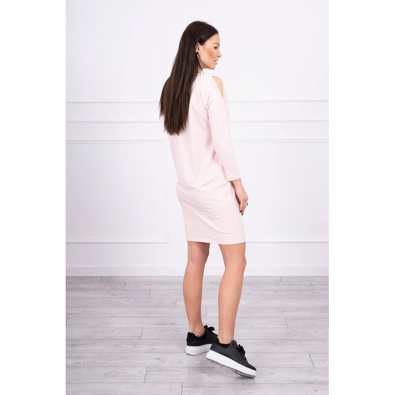 K-Fashion Šaty s potlačou lásky v púdrovo ružovej farbe 49758631