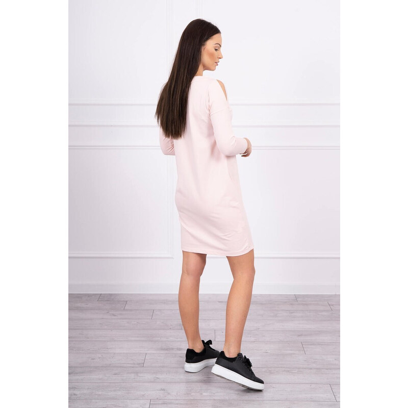 K-Fashion Rukoväť s púdrovo ružovými šatami s potlačou 49758648