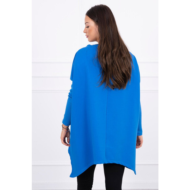 K-Fashion Oversize blúzka s asymetrickými bokmi nevädze modrá 44559150