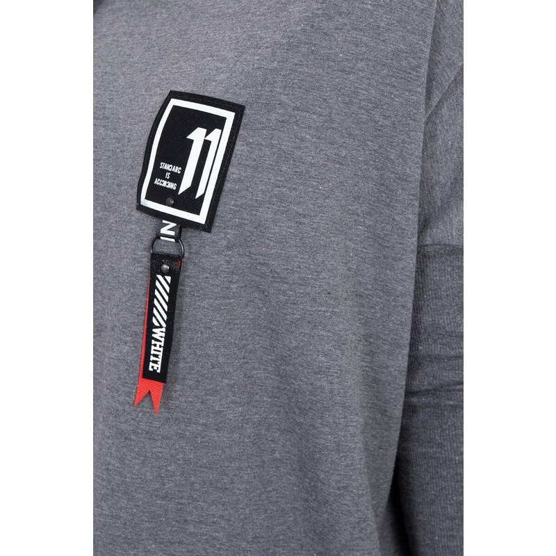 K-Fashion Oversize mikina s asymetrickými bokmi grafitová 44559158